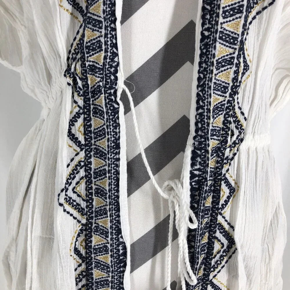 Merona Women's Lightweight Embroided Boho Swim Coverup Size Small